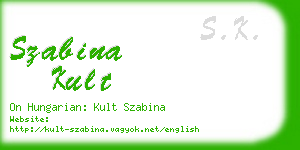 szabina kult business card